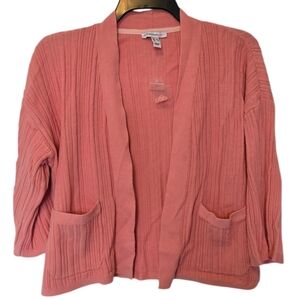 Issac Mizrahi Live Pink Cropped Cardigan Size Xs